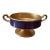 Vintage Gold and Blue Cobalt Enamel Bowl For Sale