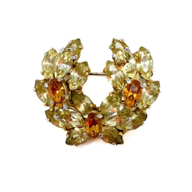 Vintage Rhinestone Wreath Brooch by Mitchel Maer, 1950s For Sale - Image 10 of 10