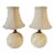 Travertine Ball Table Lamps - a Pair For Sale