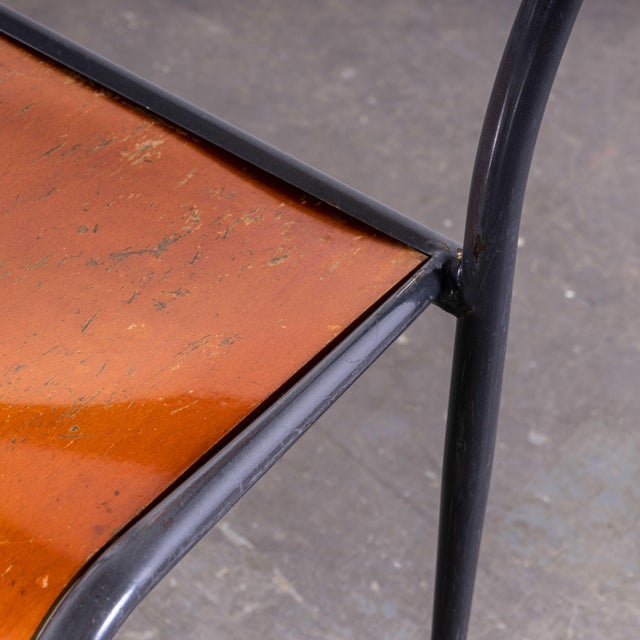 French Light Grey Tapered Leg Dining Chairs from Mullca, 1950s, Set of 4 For Sale - Image 13 of 18