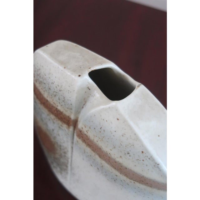 1970s Modernist Pebble Vase with Abstract Decor in Porcelain from Virebent, France, 1970s For Sale - Image 5 of 12