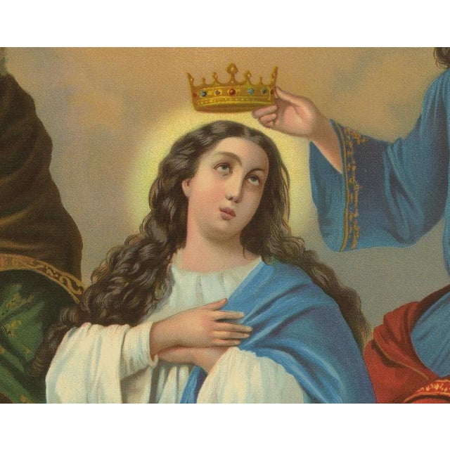 Coronation of Mary, 1900s, Chromolithograph For Sale - Image 4 of 10