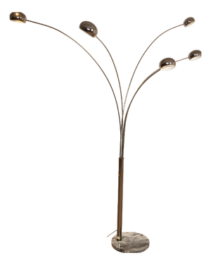 Vintage Swedish Floor Lamp in Chrome and with Marble Foot from Cottex
