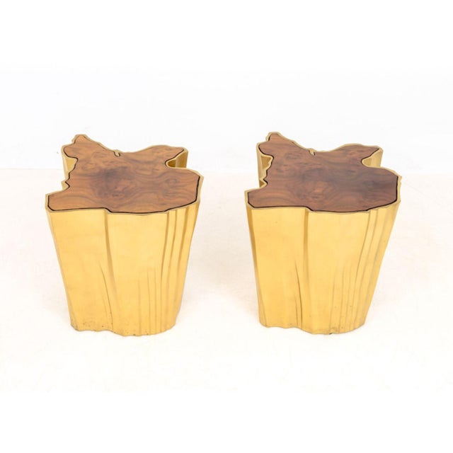 Brass Brabbu "Sequoia" Side Tables, Pair For Sale - Image 8 of 9