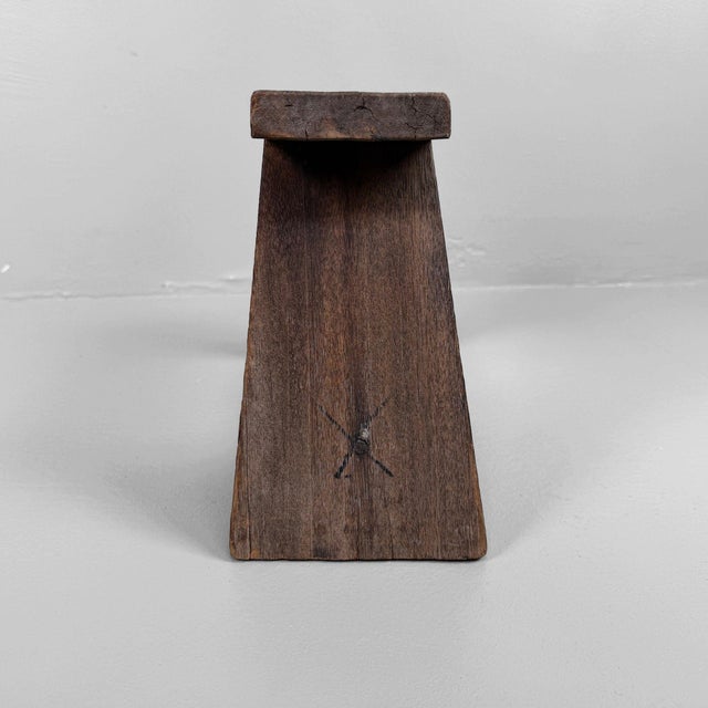 Japanese Wooden Stool, 1950s For Sale - Image 9 of 12