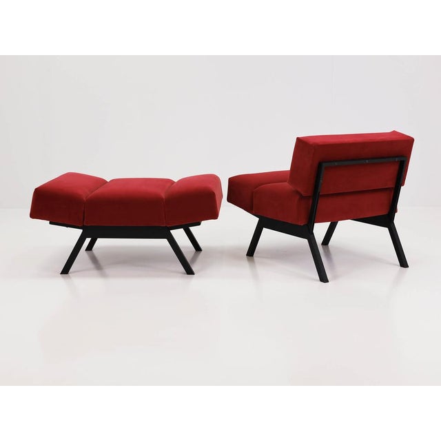 Brutalist Panchetto Convertible Lounge Chairs-to-Ottomans by Rito Valla for Ipe, Italy, 1960s, Set of 2 For Sale - Image 3 of 17