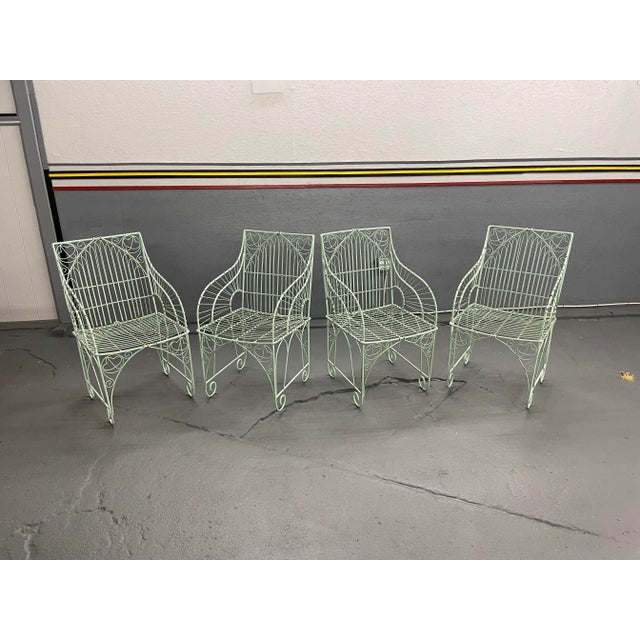 Vintage Wrought Iron Outdoor Patio Chairs For Sale - Image 10 of 11