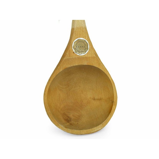 Mid-Century Modern Mid 20th Century Authentic Finnish Hand-Carved Tall Wooden Sauna Ladle (Löylykauha) For Sale - Image 3 of 7