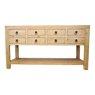 Farmhouse 8-Drawer Console Table For Sale