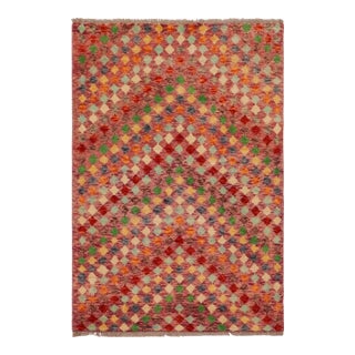 Contemporary Balochi Purple/Rust Wool Rug - 3'3''x4'10'' For Sale