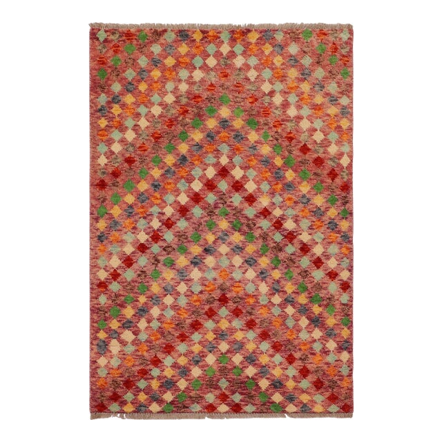 Contemporary Balochi Purple/Rust Wool Rug - 3'3''x4'10'' For Sale