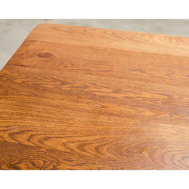 Country French Oak Farmhouse Trestle Dining Table 7.8 Ft For Sale - Image 14 of 18