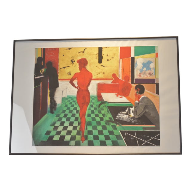Reinhard Stangl, Bar Scene (Paris Bar) with Checkered Floor, Circa 2000, Print For Sale