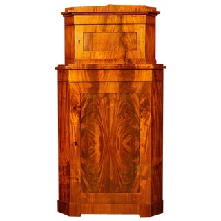 Biedermeier Brown Corner Cabinet For Sale
