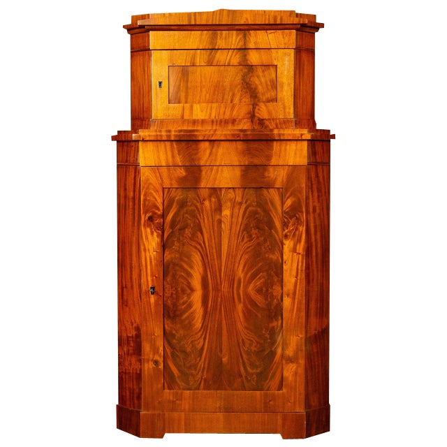 Biedermeier Brown Corner Cabinet For Sale