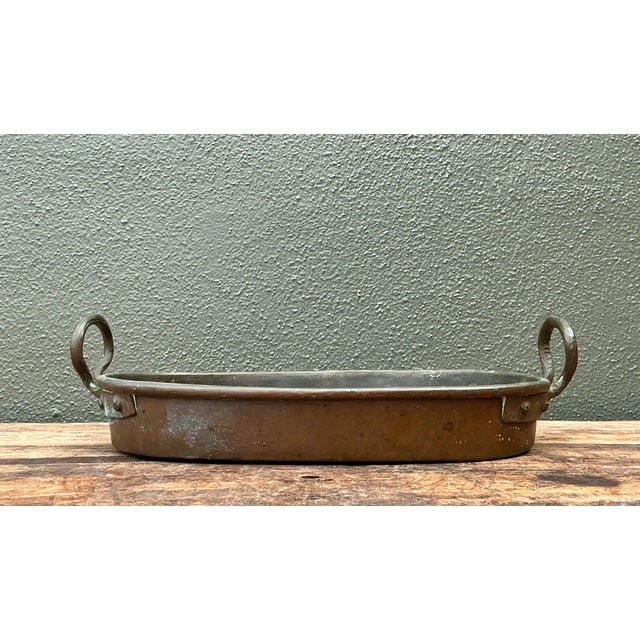 Vintage Patinated Copper Pan For Sale In West Palm - Image 6 of 12