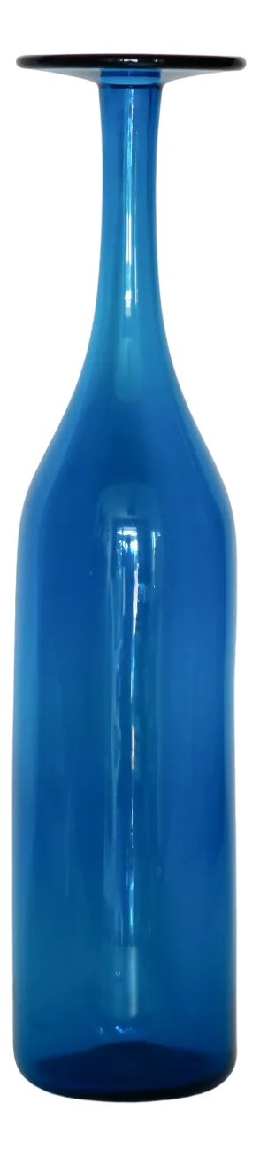High Deep Blue Vase in Hand-Blown Glass, Italy, 1960s