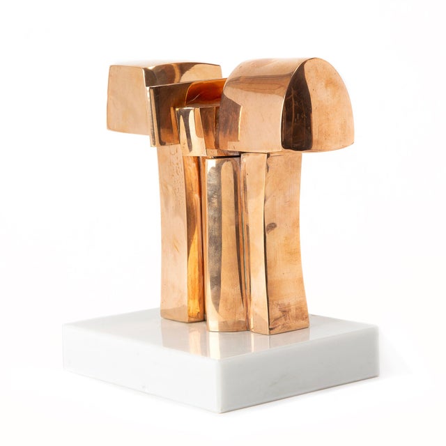 Brutalist José Luis Sanchez, Abstract Sculpture, 1970s, Bronze and Plastic For Sale - Image 3 of 5