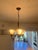 1920s Spanish Revival Cast Metal Three-Light Chandelier With Frosted Glass Shades For Sale In Los Angeles - Image 6 of 6