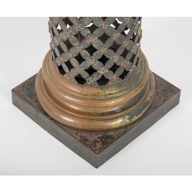 Metal French Painted and Gilt Tole Column with Corithian Capital For Sale - Image 7 of 9