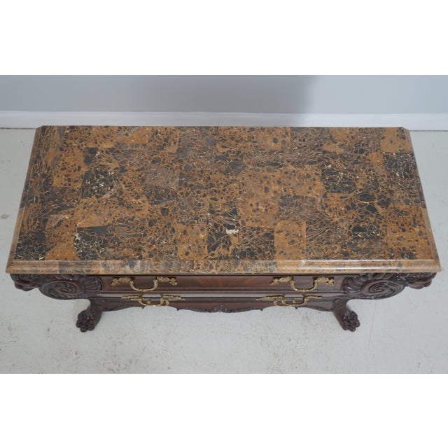 1990s Maitland-Smith French Empire Style Marble Top Mahogany Chest For Sale - Image 5 of 18