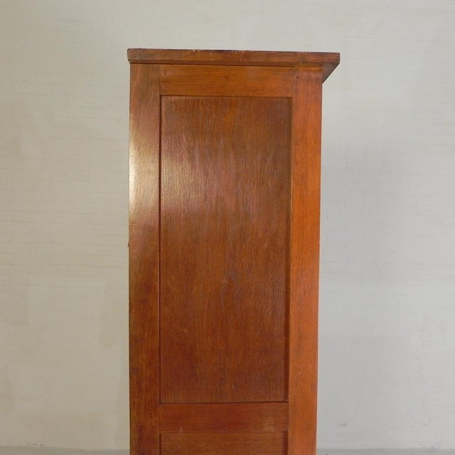 Oak Roller Shutter Cabinet with 3 Shutters, 180 Cm High, 1950s For Sale - Image 12 of 18