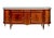 Large French Louis XVI Style Demilune Enfilade Sideboard Buffet featuring Carrara marble top over pair of drawers with...