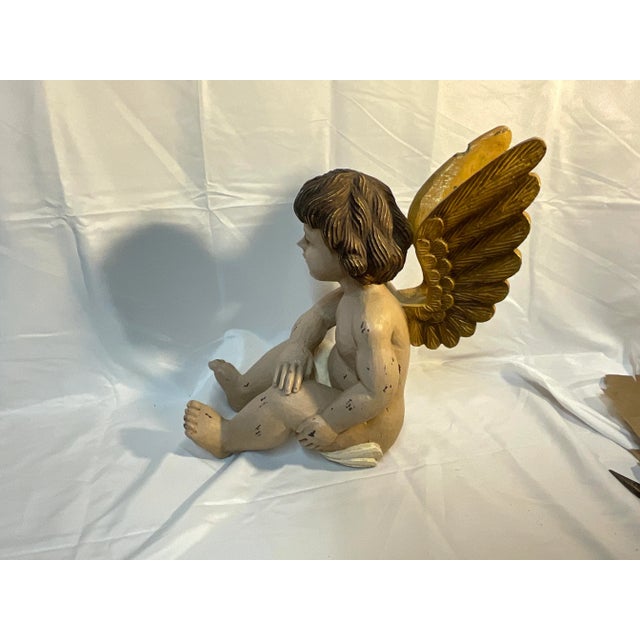 Antique Composition Angel Statue For Sale In Dallas - Image 6 of 12