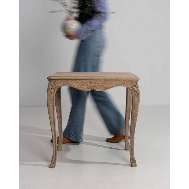 Wood Early 20th Century Louis XV Side Table In Oak For Sale - Image 7 of 13