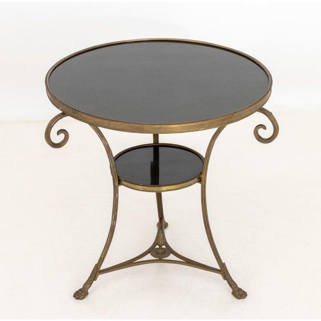 French Empire Style Marble and Brass Gueridon, Pr. For Sale In New York - Image 6 of 8
