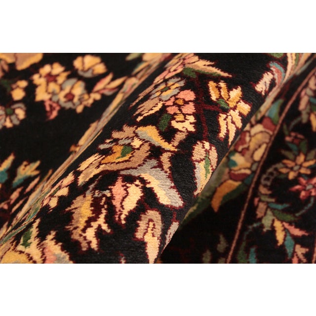 Shabby Chic 1990's Trellis Abusson Pak-Persian Black/Gold Wool Rug - 3'0'' X 4'11'' For Sale In New York - Image 6 of 9