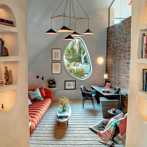 Emily Group of Five Pendant Light in Steel with Dark Bronze Finish by Moss Objects For Sale - Image 10 of 12