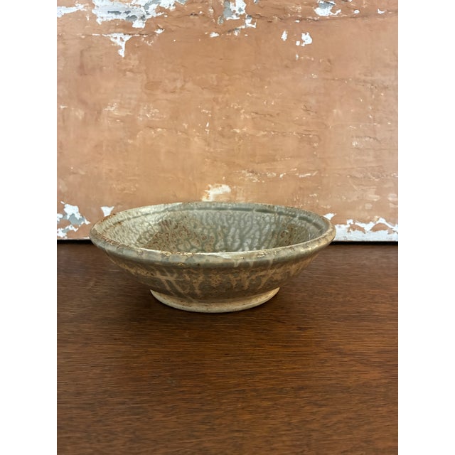 Ceramic Vintage Green Studio Ceramic Pottery Bowl For Sale - Image 7 of 11