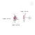 14k Gold Natural Pink Sapphire & Diamond Artistic Cluster Stud Earrings- A Pair For Sale - Image 11 of 14