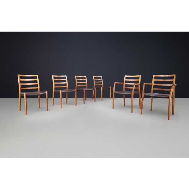 Model 85 Dining Room Chairs attributed to Niels Otto Møller for J. L. Møller Mobelfabrik, 1960s, Set of 6 For Sale - Image 3 of 15