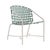Brown Jordan Kantan Aluminum Arm Chair in Shade with Spa Suncloth Strapping For Sale