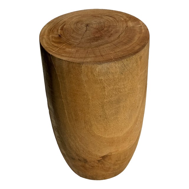 Vintage Side Table in Natural Cylindrical Mango Wood, 1980s For Sale