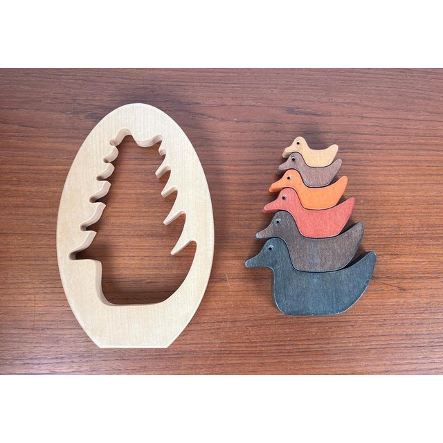 Vintage Wooden Puzzle with Duck Figurines For Sale - Image 4 of 13