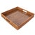 Boho Chic Artifacts Rattan Square Serving Ottoman Trays with Glass Insert in Brown, Small For Sale - Image 3 of 3