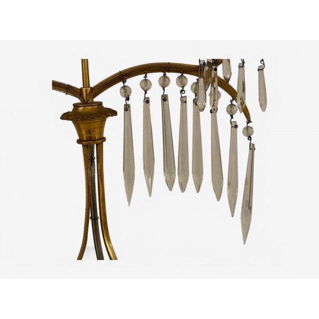 Gold Russian Neoclassical, Table Lamps, Dore Bronze, Crystal, France, 19th C. For Sale - Image 8 of 8