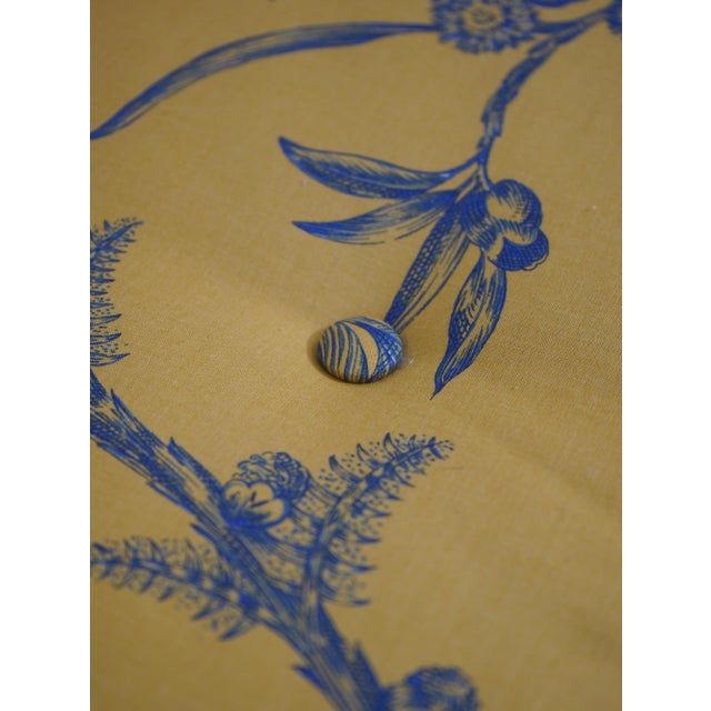 Baker Colonial Williamsburg Blue & Yellow Settee Sofa For Sale - Image 10 of 18