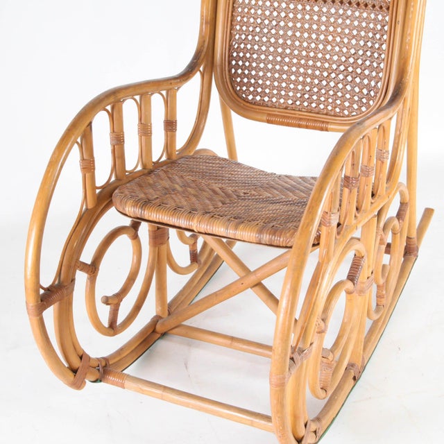 Rattan Rocking Chair, 1970s For Sale - Image 4 of 8