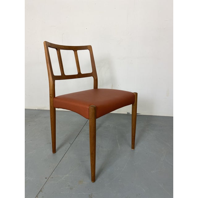 Wood Mid-Century Danish Teak and Leather Dining Chairs by Johannes Andersen for Uldum Møbelfabrik, 1950s, Set of 4 For Sale - Image 7 of 18