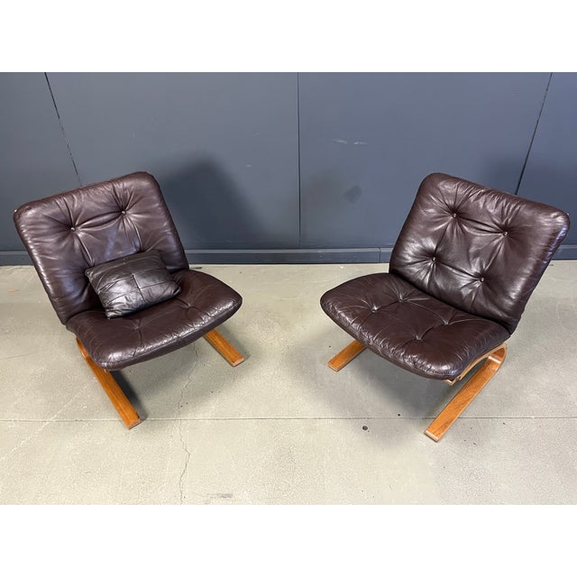 Wood Kengu Lounge Chairs from Elsa & Nordahl Solheim, 1960s, Set of 2 For Sale - Image 7 of 9