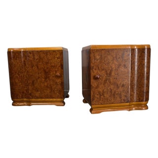 Art Deco Bedside Tables, Czechoslovakia, Set of 2 For Sale