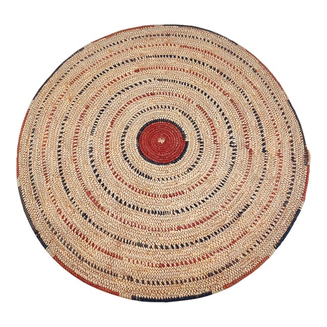 Early 20th Century Hausa Flat Basket Nigeria 17inch MATTER COLLECTION For Sale