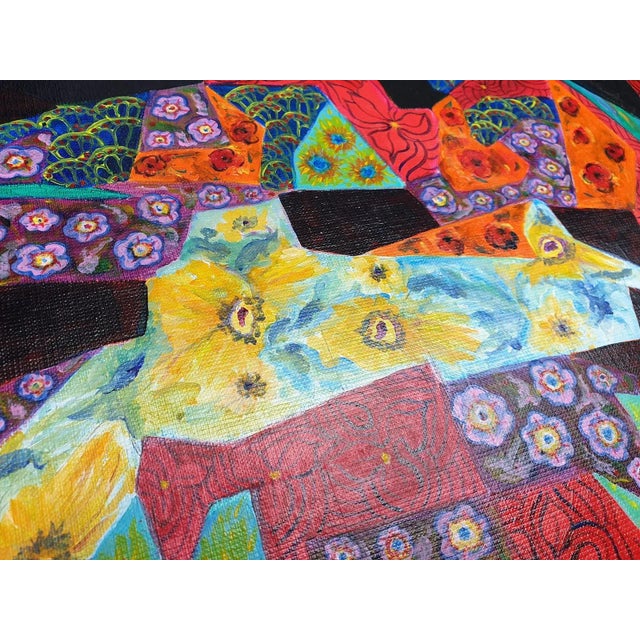 Jocelyne Hoffelt, Fleurs en Puzzle, 2020, Oil on Canvas For Sale - Image 4 of 5