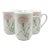 1980s Vintage Japanese Otagiri Porcelain Pink Carnation Mugs - Set of 5 For Sale