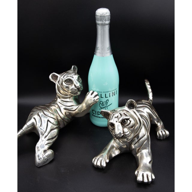 D’Argenta Silver-Plated Tiger Cubs – Ricardo Del Rio – Set of Two For Sale - Image 10 of 10