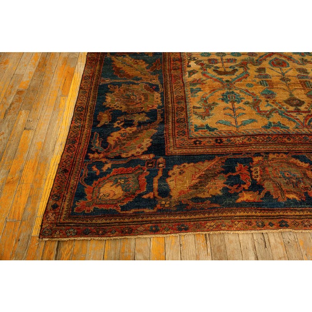 1940s 1940s Classic Beige Geometric Antique Knotted Wool Persian Mahal Farahan Rug For Sale - Image 5 of 10